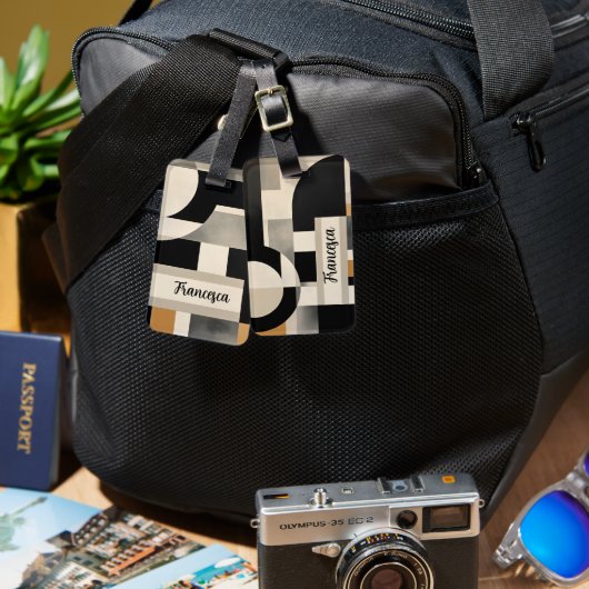 Harmonie in tinten: Abstracte samenstelling van B  Bagagelabel (Voorkant /achterkant)