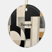 Harmonie in tinten: Abstracte samenstelling van B  Keramisch Ornament (Links)