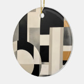 Harmonie in tinten: Abstracte samenstelling van B  Keramisch Ornament (Links)