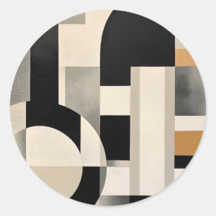 Harmonie in tinten: Abstracte samenstelling van B  Ronde Sticker