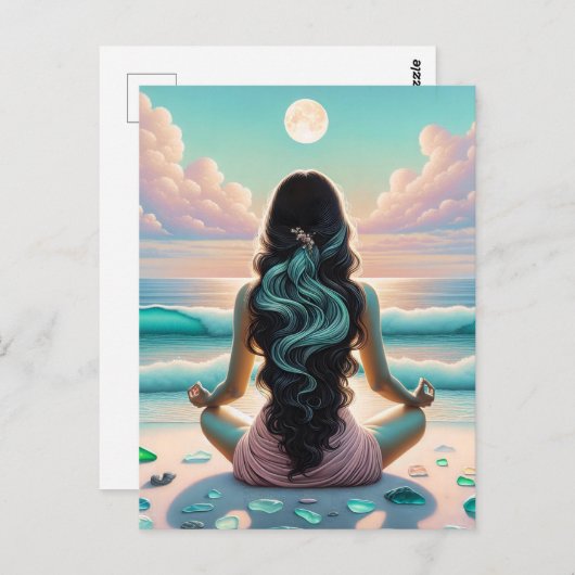 Harmonie Meditatie op het strand Briefkaart (Voorkant / Achterkant)