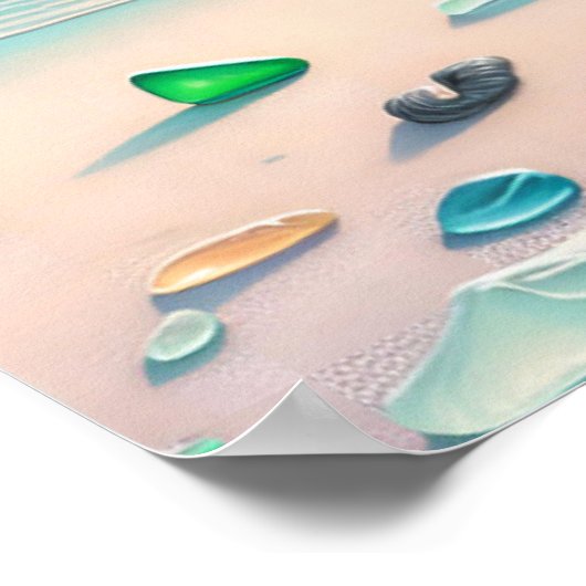 Harmonie Meditatie op het strand Poster (Hoek)