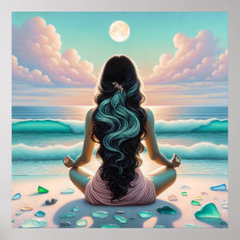 Harmonie Meditatie op het strand Poster