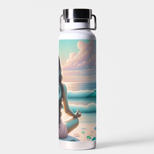 Harmonie Meditatie op het strand Waterfles (Achterkant)