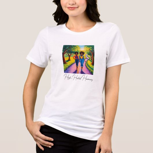 harmonie met hoge hakken Tri-Blend shirt (Voorkant)