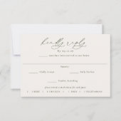 HARMONIE | Olive Green Meal Choice Wedding RSVP Kaartje (Voorkant)