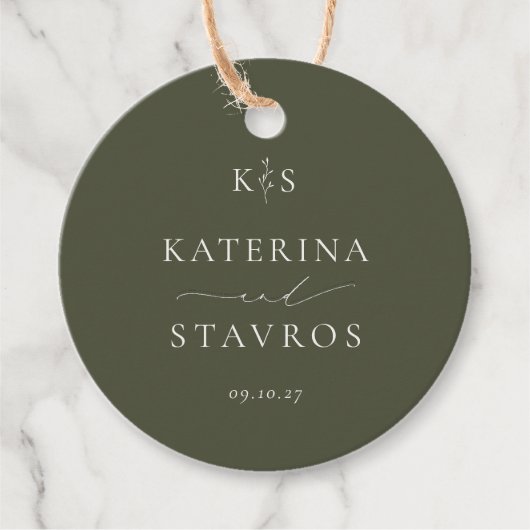 HARMONIE | Olive Green Wedding Bedankjes Labels (Voorkant)
