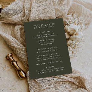 HARMONIE Olive Green Wedding Details Kaart