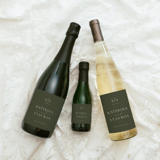 HARMONIE | Olive Green Wedding Sparkling Wijnetiket