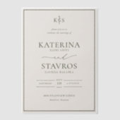 HARMONIE | Olive Green Wedding Vellum Uitnodigingen (Voorkant)