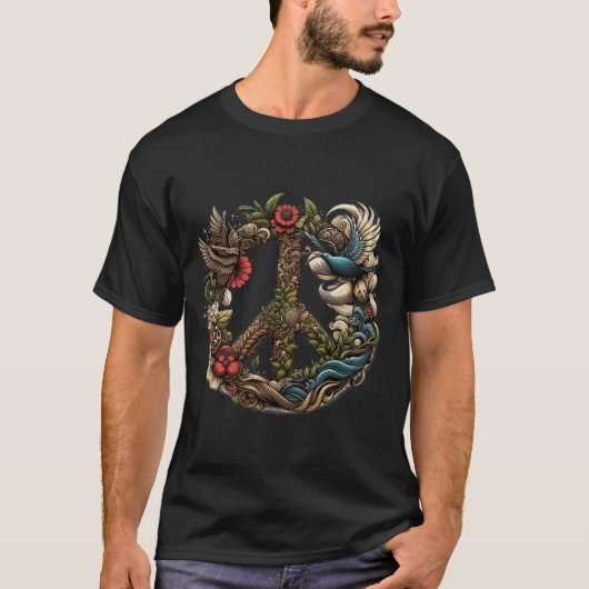 Harmonie onthuld: de ॐ Vredesmandala T-shirt (Voorkant)