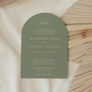 HARMONIE Sage Green bruiloft uitnodiging