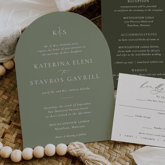 HARMONIE | Sage Green bruiloft uitnodiging