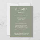 HARMONIE | Sage Green Wedding Details Kaart (Voorkant)