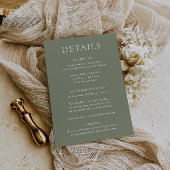 HARMONIE | Sage Green Wedding Details Kaart