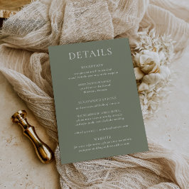 HARMONIE | Sage Green Wedding Details Kaart