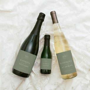 HARMONIE   Sage Green Wedding Sparkling Wijnetiket