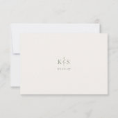 HARMONIE | Sage Groene Maaltijdkeuze Trouwen RSVP Kaartje (Achterkant)