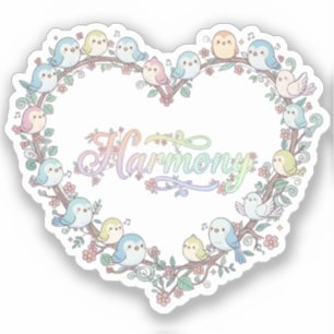 Harmonie Schattige Chibi Vogels Sticker