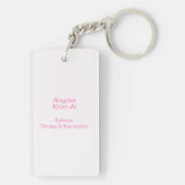 Harmonie Strepen Horizontale Lijnen Grijs Roze Wit Sleutelhanger (achterkant)