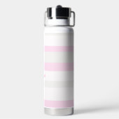 Harmonie Strepen Horizontale Lijnen Grijs Roze Wit Waterfles (Achterkant)
