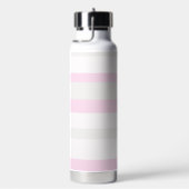 Harmonie Strepen Horizontale Lijnen Grijs Roze Wit Waterfles (Rechts)