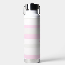 Harmonie Strepen Horizontale Lijnen Grijs Roze Wit Waterfles
