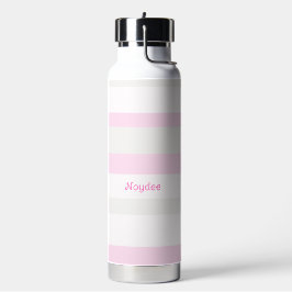 Harmonie Strepen Horizontale Lijnen Grijs Roze Wit Waterfles