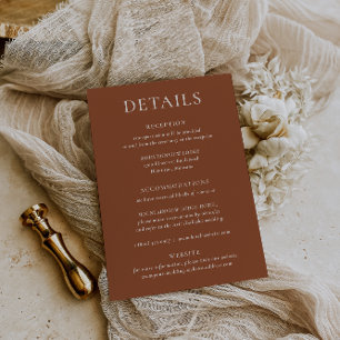 HARMONIE   Terracotta Wedding Details Kaart