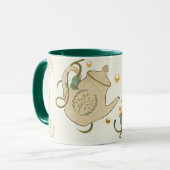 Harmonie, theetijd, grafische kunst van natuur mok (Voorkant links)