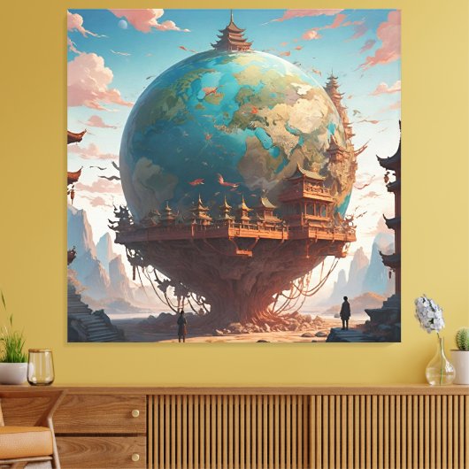 Harmonie tussen beschaving en Natuur Canvas Afdruk (Insitu (Woonkamer))