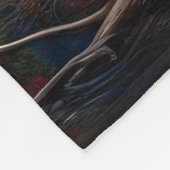 Harmonie tussen een Indiaanse vrouw en een wolf Fleece Deken (Hoek)