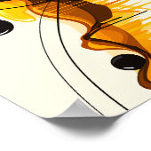 Harmonie van Amber en Zwarte Abstracte Beweging Poster (Hoek)
