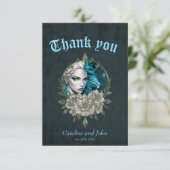 Harmonie van de elementen, de vrouw met de leeuw. bedankkaart (Staand voorkant)