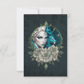 Harmonie van de elementen, de vrouw met de leeuw. bedankkaart (Achterkant)