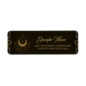 Harmonie van de elementen: maan, goud en geometrie etiket (Voorkant)