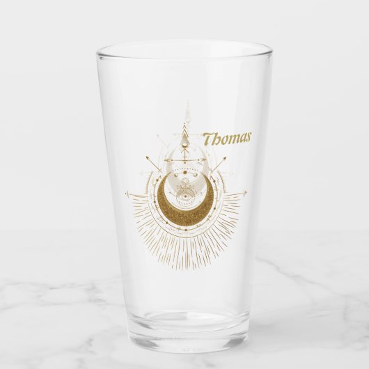 Harmonie van de elementen: maan, goud en geometrie glas (Voorkant)