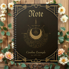Harmonie van de elementen: maan, goud en geometrie notitieboek