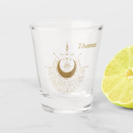 Harmonie van de elementen: maan, goud en geometrie shot glas