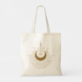 Harmonie van de elementen: maan, goud en geometrie tote bag (Achterkant)