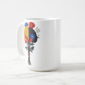 Harmonie van de hersenen en bloemen koffiemok (Voorkant links)