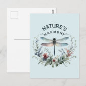 Harmonie van de natuur - Artistieke libel Briefkaart (Voorkant / Achterkant)