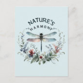 Harmonie van de natuur - Artistieke libel Briefkaart (Voorkant)