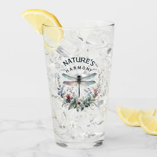 Harmonie van de natuur - Artistieke libel Glas (Voorkant ijs)