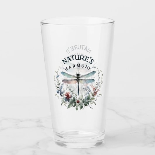 Harmonie van de natuur - Artistieke libel Glas (Voorkant)