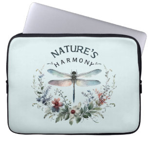 Harmonie van de natuur - Artistieke libel Laptop Sleeve