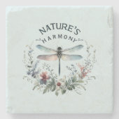 Harmonie van de natuur - Artistieke libel Stenen Onderzetter (Voorkant)