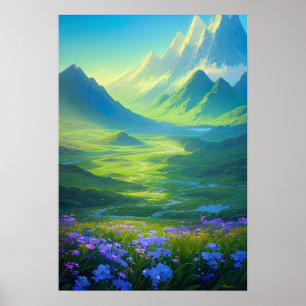 Harmonie van de Natuur, Majestic Green Valley Poster