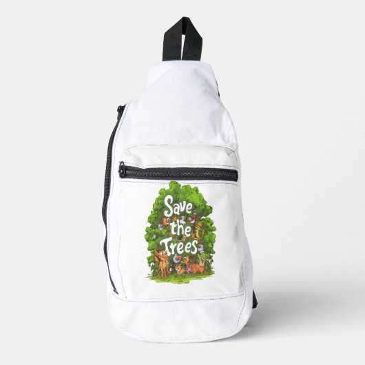 Harmonie van de Natuur: Save the Trees Sling Bag (Voorkant)