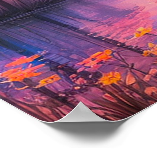 Harmonie van de roze zonsondergang poster (Hoek)